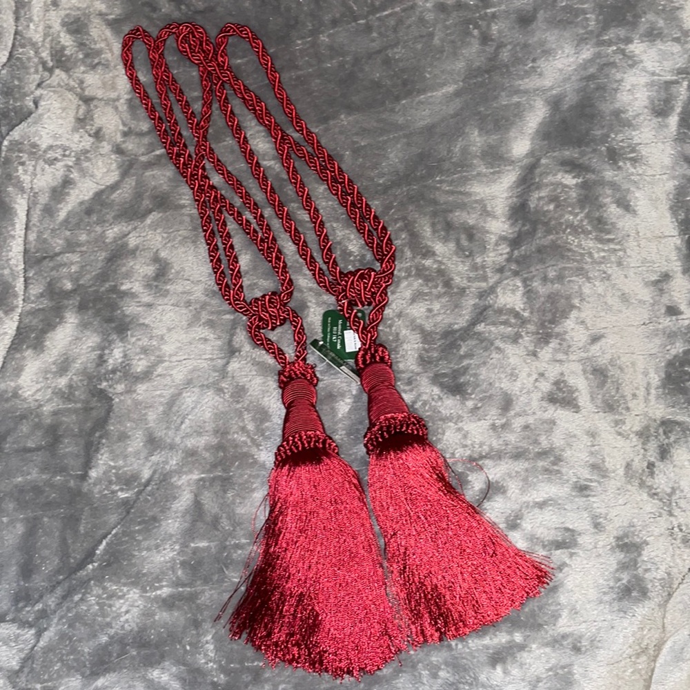 Set of 2 Versailles Curtain Tiebacks 24”/gland Red